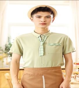 Quần áo nhà sản xuất thiết kế phong cách tay áo đầy đủ công việc đồng phục cho bồi bàn