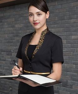 Restaurant Uniform Short Sleeve Manager Hotel Uniform for Waiter Waitress