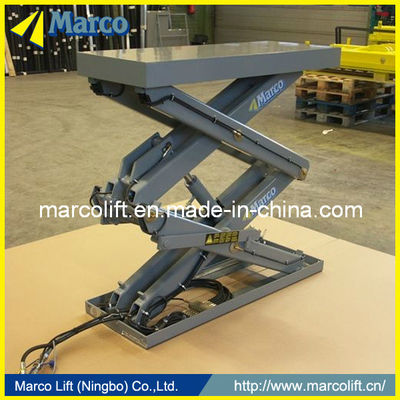 Running Mode Stationary 0.4-1.5 Ton Marco High Scissor Lift Table for Warehouse Crane