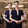 Best Quality White Strip Piping Long Sleeve Manager Hotel Uniform