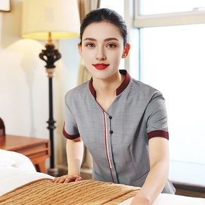 Good price Eco-Friendly, Breathable and Durable Short Sleeve Housekeeping Workwear with Moisture-Wicking Technology (Custom Logo Available) online