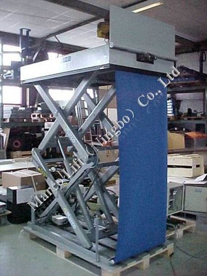 Good price CE Certified Customizable Marco High Scissor Lift Table with Loading Flap and Curtain online